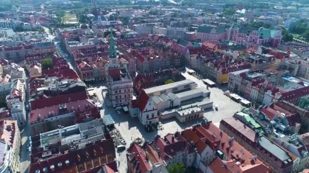 Aerial View Old Town Poznan High Quality Footage — Stockvideo