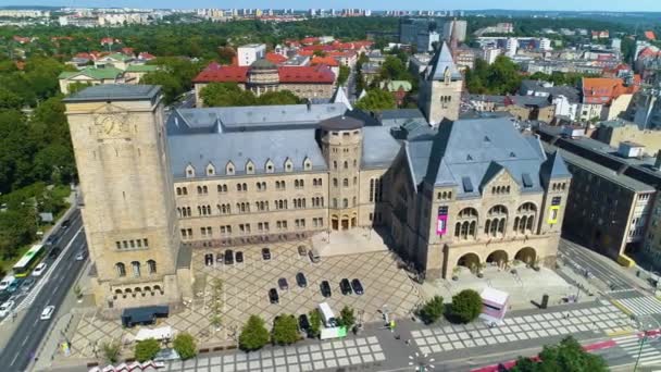 Aerial View Imperial Castle Poznan High Quality Footage — Stok video