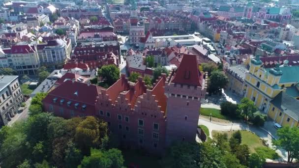 Aerial View Royal Castle Poznan High Quality Footage — Stok video