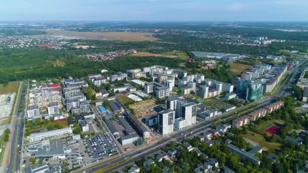 Aerial View Beautiful Grunwald Polnoc Housing Estate Poznan High Quality — Stockvideo