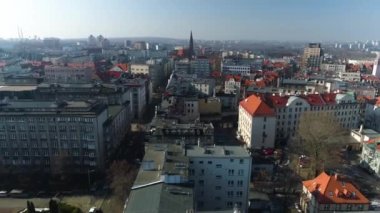 Panorama Of Katowice From The Aerial View. High quality 4k footage
