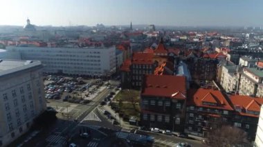 University Of Silesia In Katowice From The Aerial View. High quality 4k footage