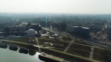 Aerial view of the Wolynski Boulevard in Cracov. Beautiful Polish shot. High quality 4k footage