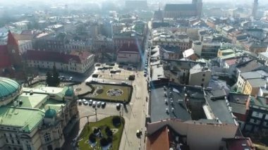 Aerial View of the Teatr im. Juliusz Slowacki in Cracow, Beautiful Polish Footage. High quality 4k footage