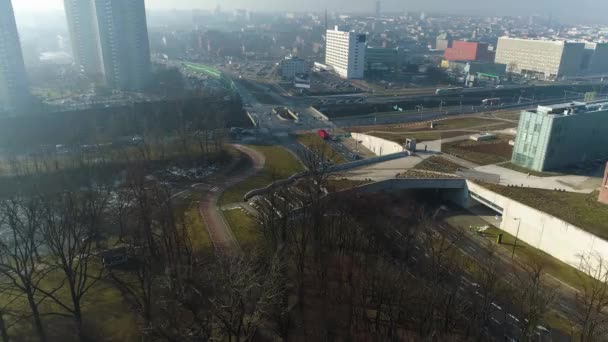 Aerial View Park Bogucki Katowice High Quality Footage — Vídeos de Stock