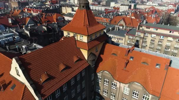 University Silesia Katowice Aerial View High Quality Footage — Vídeos de Stock