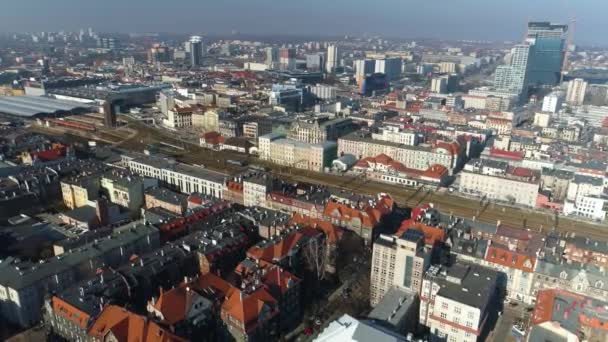 Tracks Panorama Katowice Aerial View High Quality Footage — Vídeos de Stock