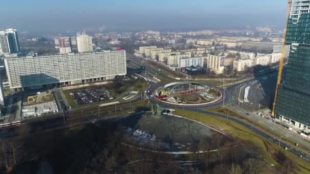 Aerial View Tallest Building Katowice Ktw High Quality Footage — Stock video