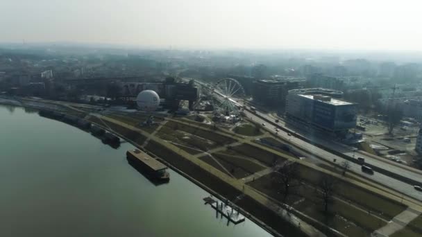 Aerial View Wolynski Boulevard Cracov Beautiful Polish Shot High Quality — Wideo stockowe