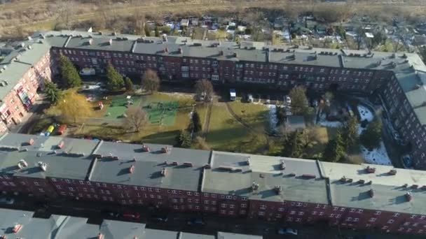 Houses Historic Housing Estate Nikiszowiec Katowice Aerial View High Quality — Vídeos de Stock