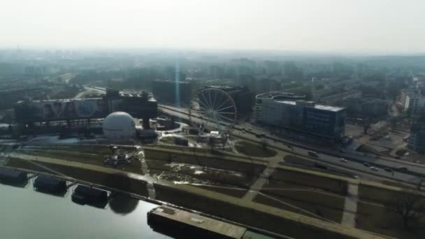 Aerial View Wolynski Boulevard Cracov Beautiful Polish Shot High Quality — Vídeo de stock