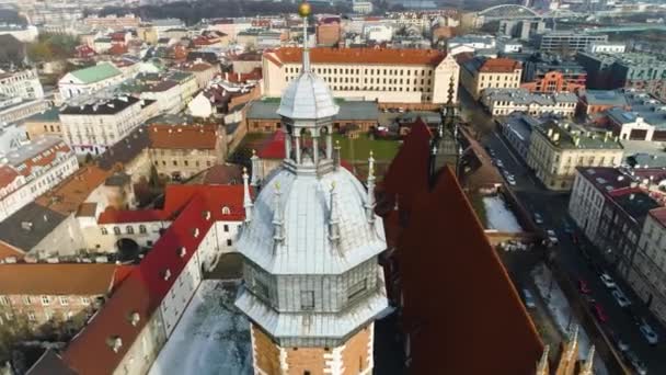 Aerial View Corpus Christi Basilica Cracov High Quality Footage — Stockvideo