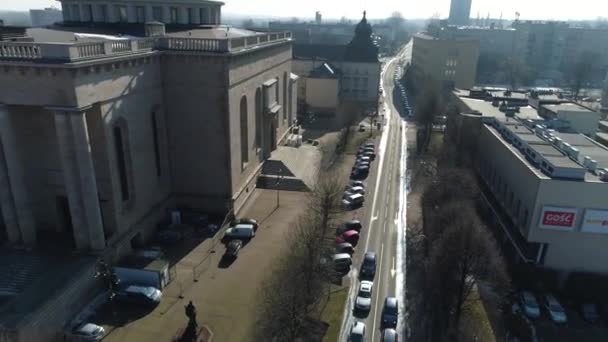 Upper Silesian Pantheon Katowice Aerial View High Quality Footage — стокове відео