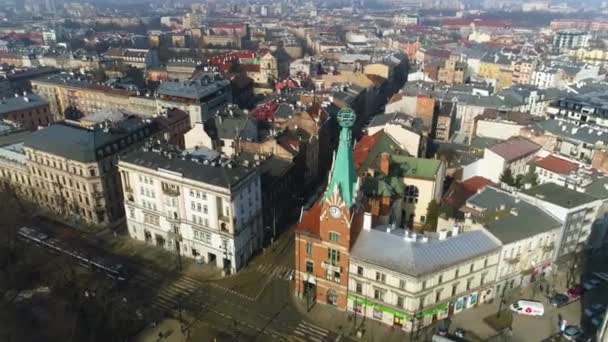 Aerial View Cracow Beautiful Polish Footage High Quality Footage — Wideo stockowe