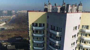 Aerial View at Star Skyscrapers. Beautiful Silesian Climate. High quality 4k footage