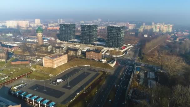 Aerial View First District Housing Estate Katowice High Quality Footage — Vídeos de Stock