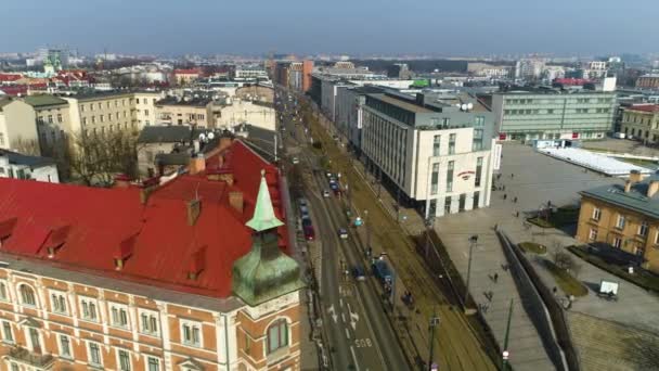 Aerial View Theater Slowackiego Cracow Beautiful Polish Footage High Quality — Stock video
