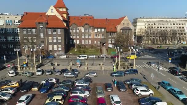 University Silesia Katowice Aerial View High Quality Footage — Video Stock