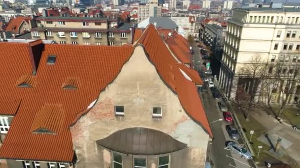 University Silesia Katowice Aerial View High Quality Footage — Stockvideo