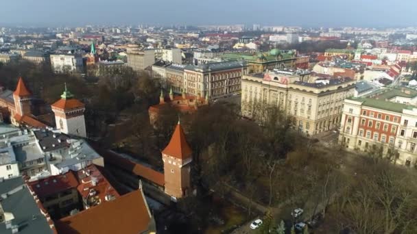 Aerial View Cracow Beautiful Polish Footage High Quality Footage — Stock video