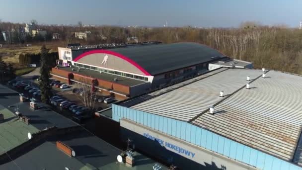 Jantor Hockey Center Katowice Aerial View High Quality Footage — Stockvideo
