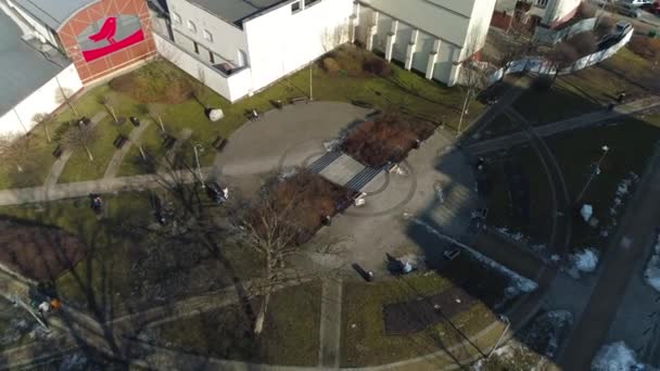Saint John Paul Square Katowice Aerial View High Quality Footage — Wideo stockowe