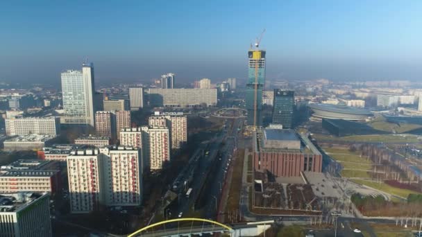 Aerial View Panorama Katowice Beautiful Landscape High Quality Footage — ストック動画