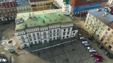 Aerial view of Plac Wolnica in Cracov. Beautiful Poland. High quality 4k footage