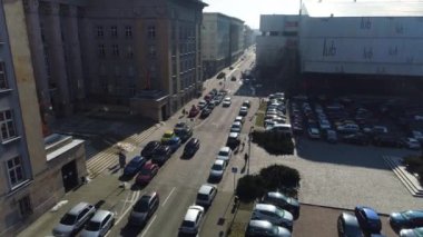 Silesian Sejm in Katowice from the air view. Yüksek kalite 4k görüntü