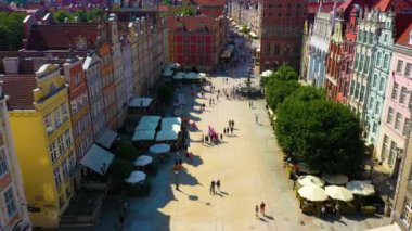 Aerial view of the old town in Gdansk. High quality 4k footage
