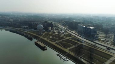 Aerial view of the Wolynski Boulevard in Cracov. Beautiful Polish shot. High quality 4k footage