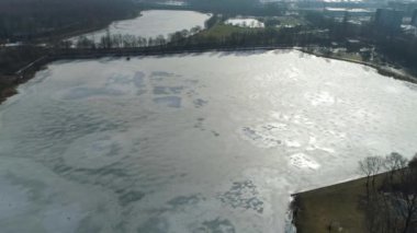Dolina Trzech Stawow Katowice 'de, hava manzaralı. Yüksek kalite 4k görüntü