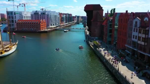 Aerial View Rybackie Pobrzeze Gdansk High Quality Footage — Stock Video