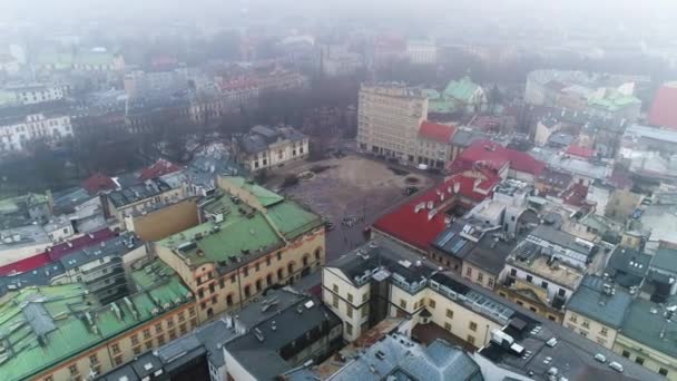 Aerial View Plac Szczepanski Cracow Beautiful Polish Footage High Quality — Video