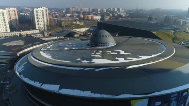 Aerial View Spodek Arena Katowice High Quality Footage — Vídeos de Stock