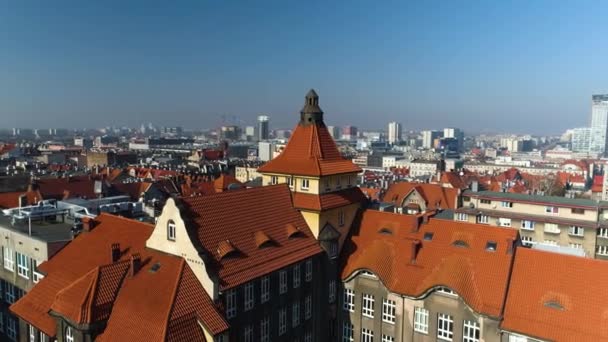 University Silesia Katowice Aerial View High Quality Footage — Vídeo de Stock