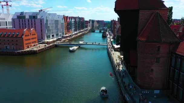 Aerial View Rybackie Pobrzeze Gdansk High Quality Footage — Wideo stockowe