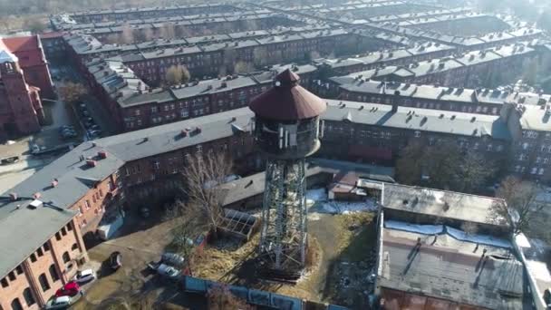Old Historic Housing Estate Nikiszowiec Katowice Aerial View High Quality — Stockvideo