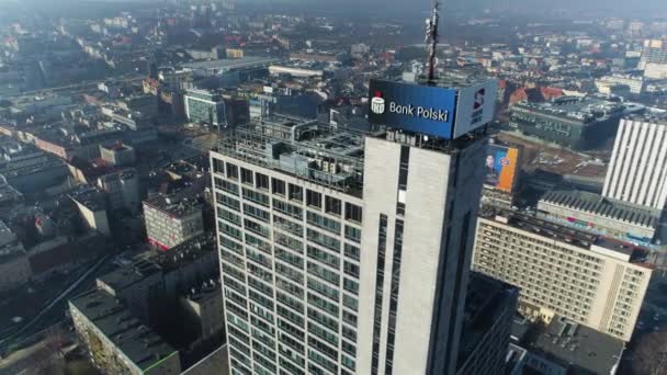 Aerial View Courtyard Marriott Katowice City Center High Quality Footage — Vídeos de Stock
