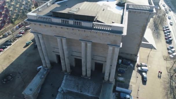Upper Silesian Pantheon Katowice Aerial View High Quality Footage — Αρχείο Βίντεο