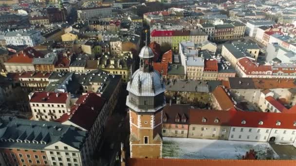 Aerial View Corpus Christi Basilica Cracov High Quality Footage — Αρχείο Βίντεο