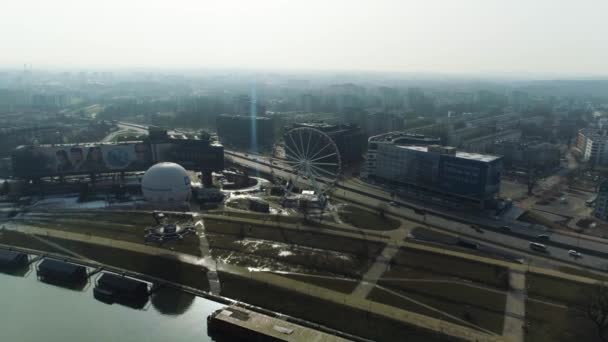 Aerial View Wolynski Boulevard Cracov Beautiful Polish Shot High Quality — Stockvideo