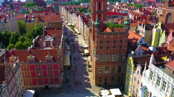 Aerial View Museum Gdansk Main Town Hall High Quality Footage — Stock Video
