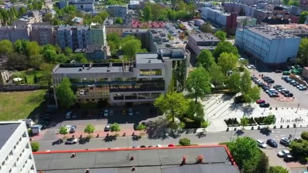 Aerial View Czestochowa Town Hall Beautiful Footage Poland High Quality — стокове відео