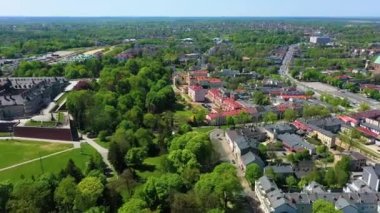 Aerial view of Jasna Gora beautiful Czestochowa in Poland-. High quality 4k footage