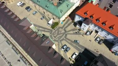 Aerial view of The Jasna Gora Monastery in Czestochowa. High quality 4k footage