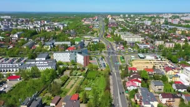 Aerial View Beautiful Czestochowa Poland High Quality Footage — Vídeos de Stock