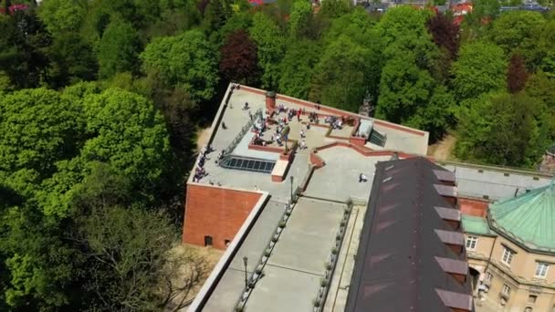 Aerial View Jasna Gora Monastery Czestochowa High Quality Footage — стокове відео