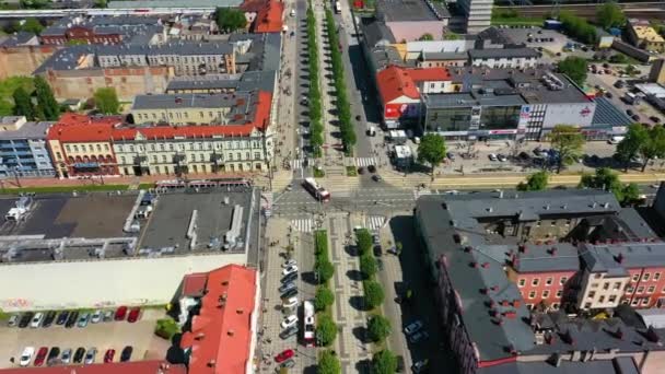 Aerial View Downtown Czestochowa Beautiful Poland High Quality Footage — Stock Video