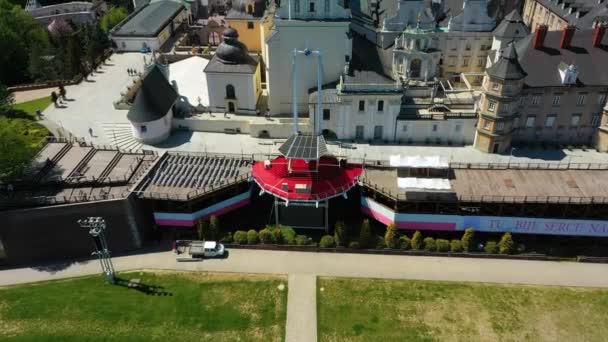 Aerial View Jasna Gora Monastery Czestochowa High Quality Footage — 비디오